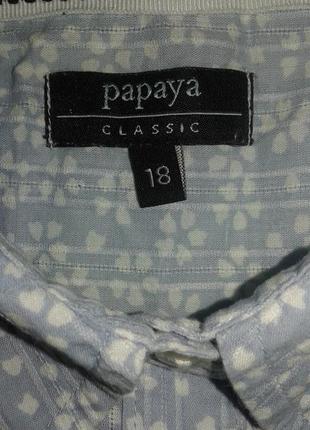 Красивая тонкая 100 % коттон блуза рубашка фирмы papaya, размер 18/46.4 фото