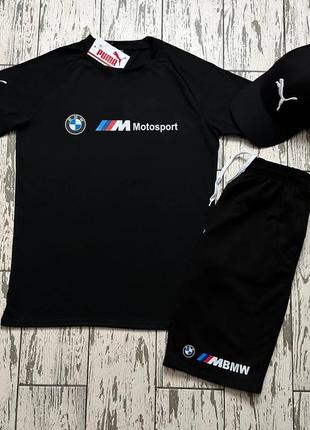 Легкий и стильный мужской костюм шорты и футболка puma bmw motorsport, season9 фото