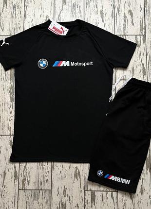 Легкий и стильный мужской костюм шорты и футболка puma bmw motorsport, season7 фото