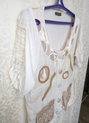 Натуральная блуза, р.485 фото