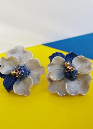 💎 керамика серьги цветы сережки керамические цветочки гвоздики