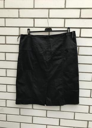 Чёрная юбка-карандаш,офисная,большой размер,хлопок3 фото
