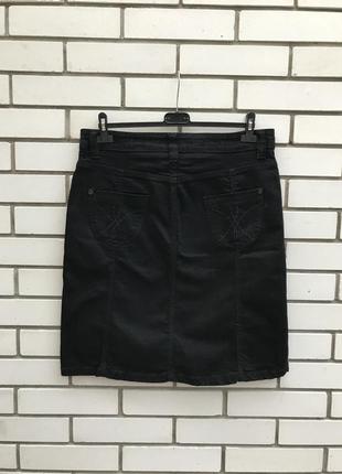 Чёрная,джинсовая юбка-карандаш,большой размер,хлопок2 фото