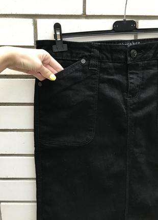 Чёрная,джинсовая юбка-карандаш,большой размер,хлопок4 фото