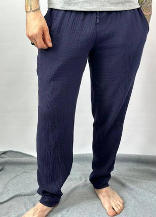 Чоловічі муслинові штани. домашні штани з мусліну3 фото