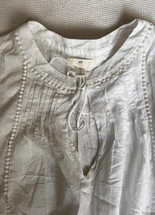 Блюза ситец, тоненькая разлетайка белая, рубашка4 фото