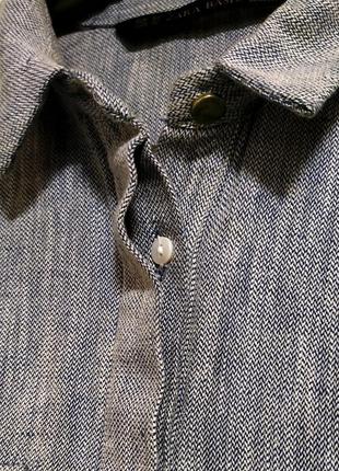 Zara лен и хлопок платье-рубашка/туника с накладными карманами- тренд!5 фото