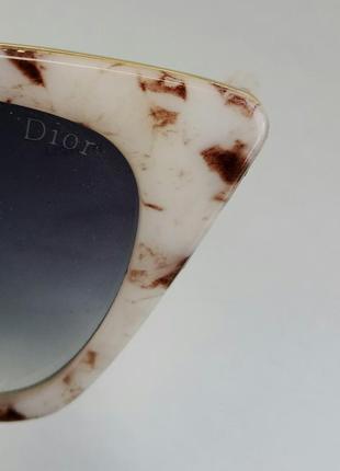 Очки в стиле christian dior  женские солнцезащитные в мраморной оправе8 фото