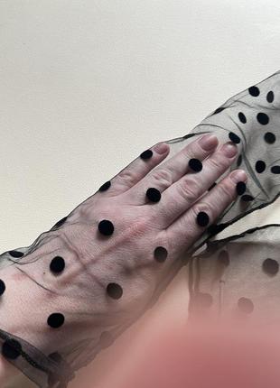 Длинные тюлевые перчатки без пальцев манжеты готика панк5 фото