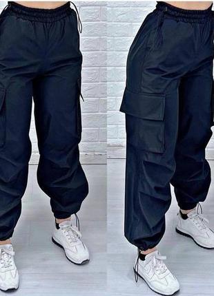 Женские штаны с накладными карманами,плащевка;65423els4 фото