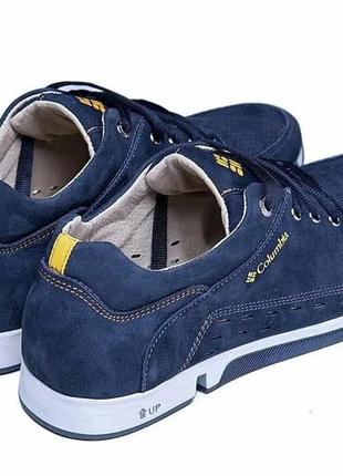 Чоловічі літні кросівки columbia nubuck denim, натуральна шкіра з перфорацією8 фото