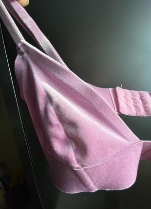 Бюстгальтер, стильный лифчик, топ бархат, розовый бархатный лиф4 фото