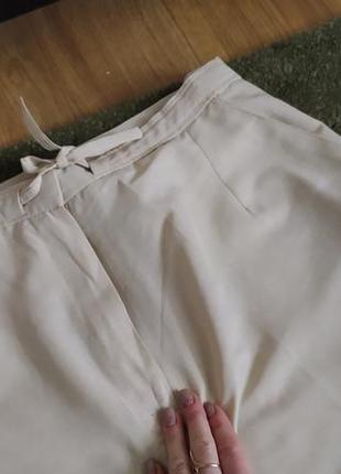 Шикарні брюки бежеві кюлоти палаццо клеш3 фото
