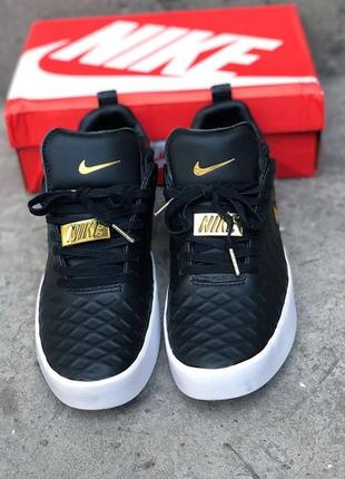 Мужские кожаные кроссовки nike tiempo vetta 17 black gold.3 фото