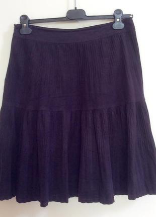 Красивая юбка фиолетовая под замш размер m-l