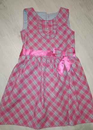 Сарафан в клетку школьный 122