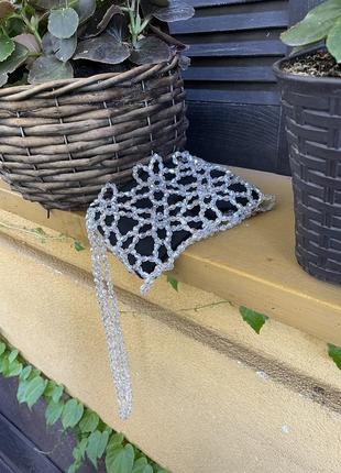 Сумка из хрустальных бусин, клатч, zara