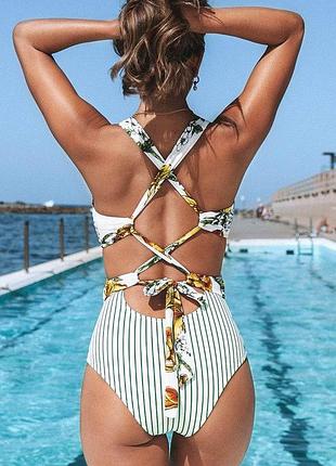 Сплошной купальник 80в 75с 46-48 м р cupshe шнуровка