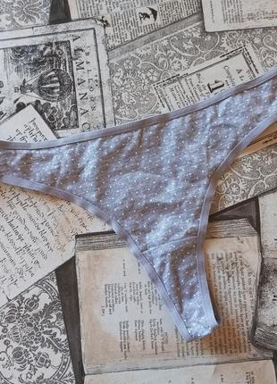 Трусики 42-44 xs р primark стринги хлопок горошек