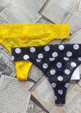Чорні трусики 46 р h&m гіпюр стрінги