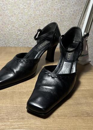 Туфли на каблуке кожа черные rylko1 фото