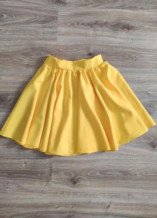 Желтая юбка клеш.1 фото
