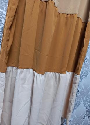 Плаття міді максі ярусна вільна оверсайз сарафан3 фото