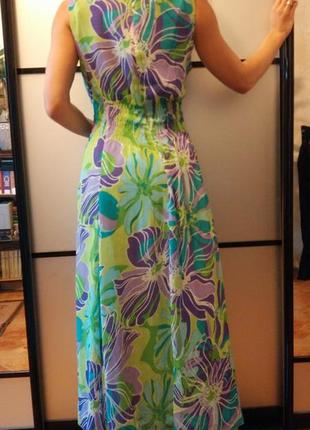 Красивенное платье сарафан и шаль длинное макси в пол цветочный принт3 фото