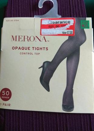 Фиолетовые рельефные колготы 50ден м/l 46-48-50 сша