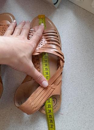 Шкіряні босоніжки кожаные босоножки плетенки  коричневые р 39 рустік бохо этно2 фото