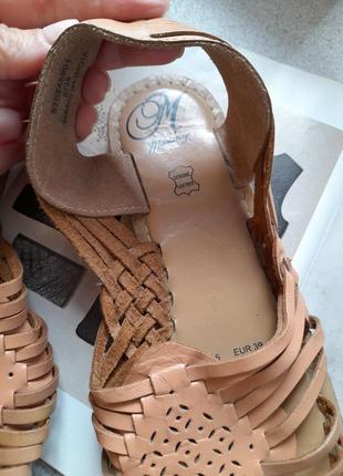Шкіряні босоніжки кожаные босоножки плетенки  коричневые р 39 рустік бохо этно4 фото