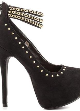 Justfab hester black замшеві чорні туфлі 25 см2 фото