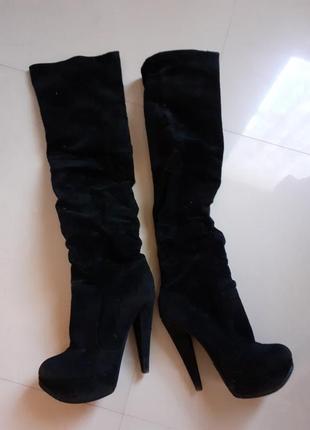 Ботфорды замшевые