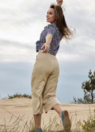 Женские стильные брюки-кюлоты с высокой посадкой4 фото
