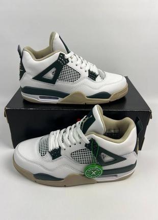 Мужские кроссовки air jordan 4 white green