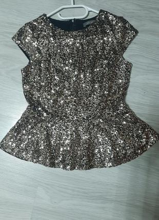 Блуза в пайетки золота