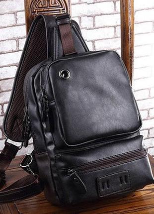 Модная мужская сумка на плечо черный4 фото