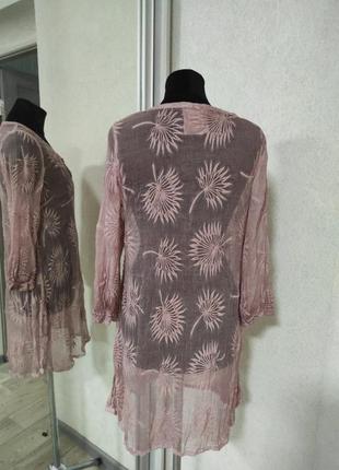 Шелковая туника блуза nile 3/4 рукав вышивка этно бохо3 фото