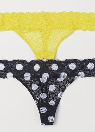 2 шт трусики 46-48 р h&m гіпюр стринги1 фото