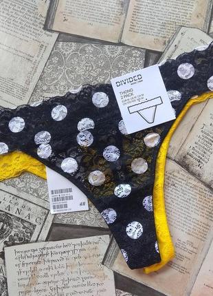 2 шт трусики 46-48 р h&m гіпюр стринги4 фото