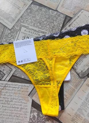 2 шт трусики 46-48 р h&m гіпюр стринги5 фото