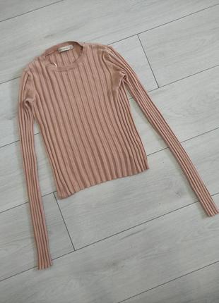 Кроп топ лонгслів в рубчик