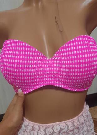 Стильний рожевий жіночий ліф від купальника,  ліфчик, бюстгальтер від купальника,  топ для купальника