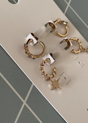 Серьги гвоздики, серьги кольца pieces с сайта asos