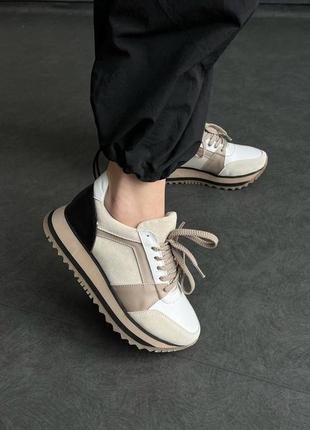 Кросівки кеди натуральна шкіра замша мокасини слипоны на высокой подошве трендовые