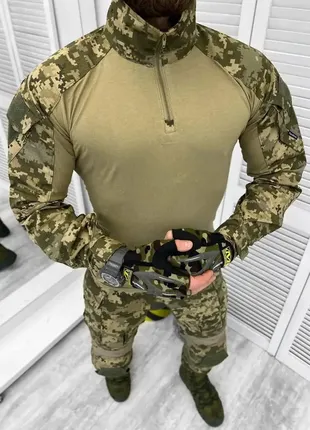Тактичний штурмовий костюм піксель з наколінниками весна/літо teflon, армійський костюм для зсу2 фото