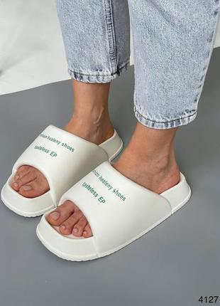 Шлепанцы женские белые шлепки пена3 фото