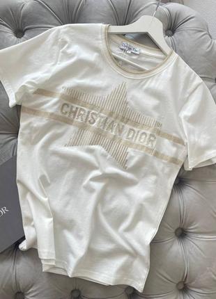 Футболка белая в стиле dior