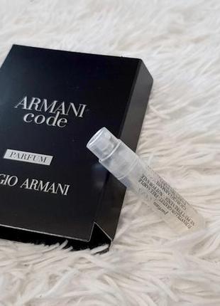 Giorgio armani code parfum men💥оригінал мініатюра пробник mini spray 1,2 мл книжка2 фото