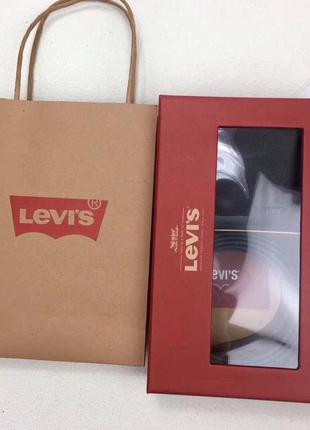 Подарунковий набір levis чоловічий ремінь + гаманець чорний8 фото